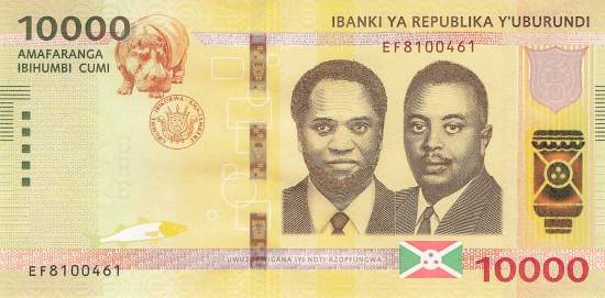 Burundi p54b 10000 Francs 2018